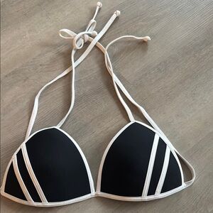 Black and White Triangle Bikini Top Body Glove Push Up Bra Bikini